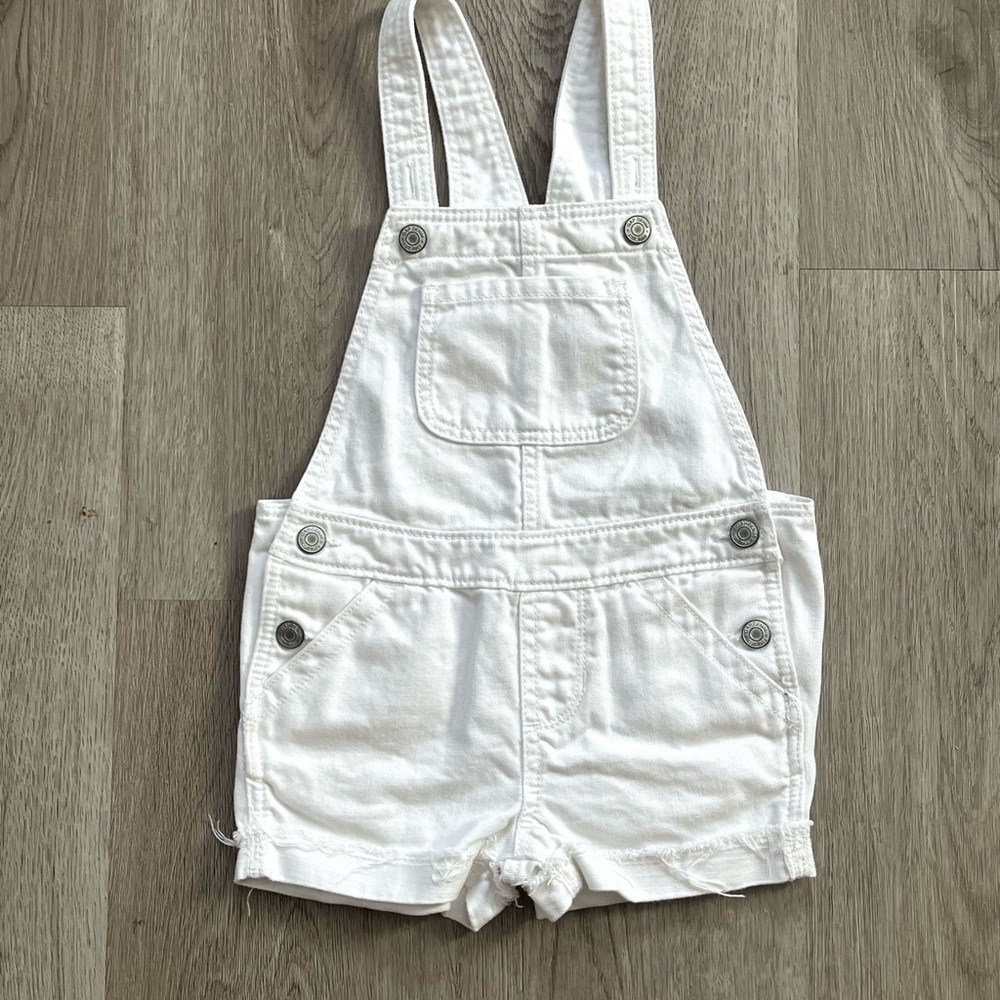 GAP White Denim Toddler Overalls
